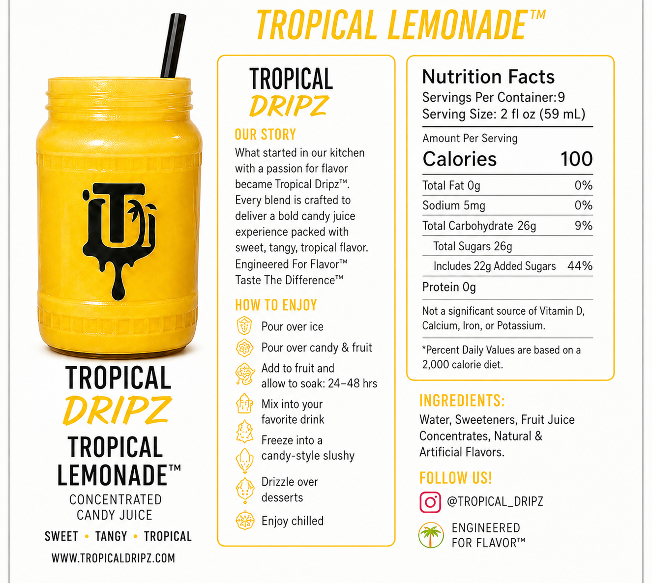 Tropical Lemonade Concentrated Candy Juice – Tropical Dripz™