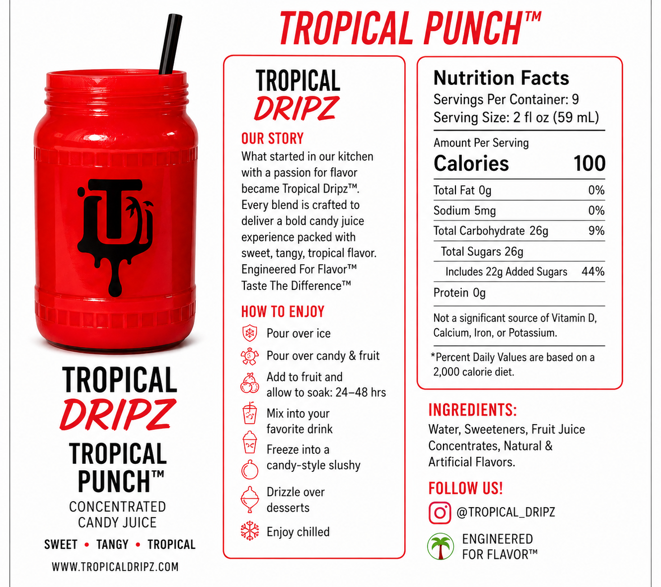 Tropical Punch Concentrated Candy Juice – Tropical Dripz™