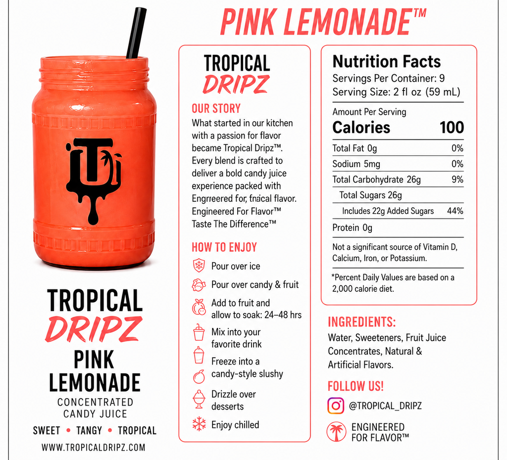 Pink Lemonade Concentrated Candy Juice – Tropical Dripz™