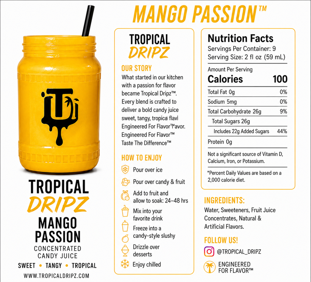 Mango Passion Concentrated Candy Juice – Tropical Dripz™