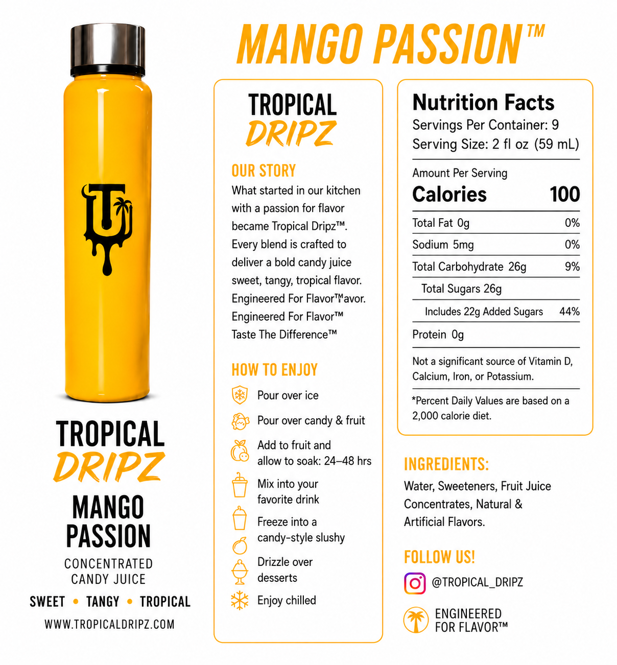 Mango Passion Concentrated Candy Juice – Tropical Dripz™