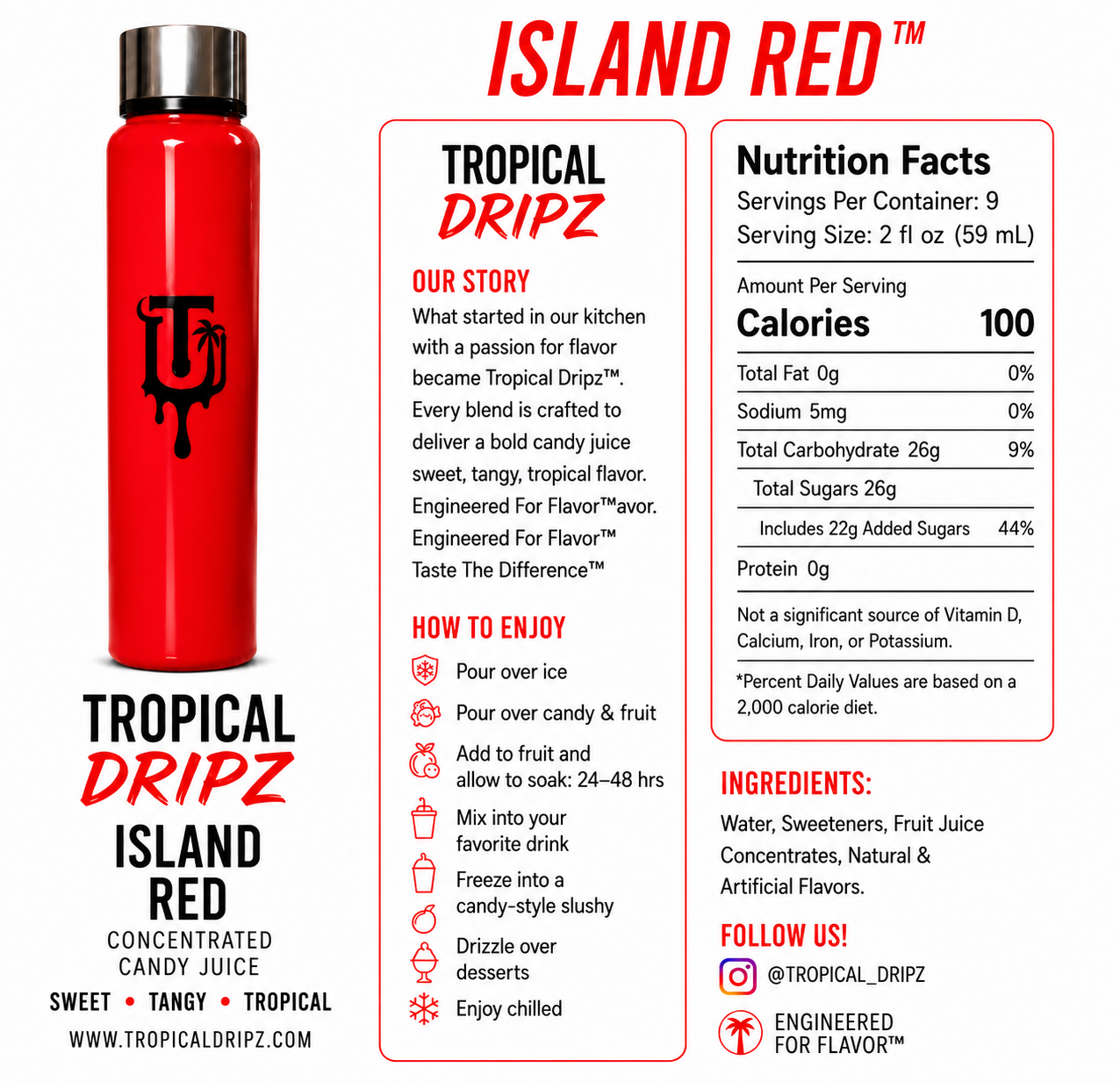 Island Red Concentrated Candy Juice – Tropical Dripz™