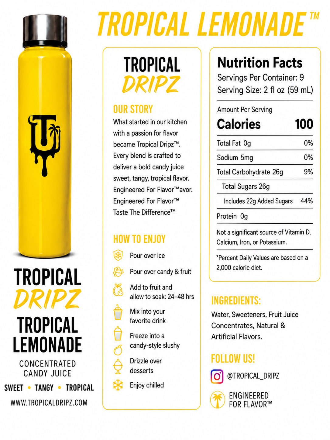 Tropical Lemonade Concentrated Candy Juice – Tropical Dripz™
